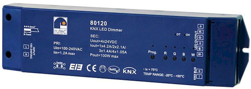 Rutec  KNX Aktor AC 100-240V 100W f.24V für VARDAflex 4 Kanäle 4 Adresse